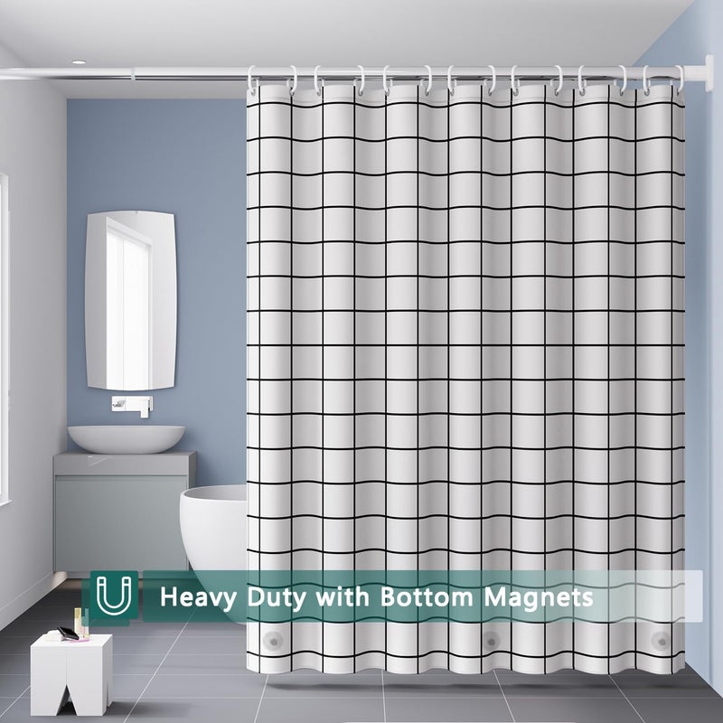 jssablo Shower Curtain Liner, 100% Waterproof Peva Shower Curtains with 3 Duty Heavy Bottom Magnets and 12 Rust Proof Grommets, 72x72 Weighted Shower Liner for Shower Stall, Bathtubs - Image 3